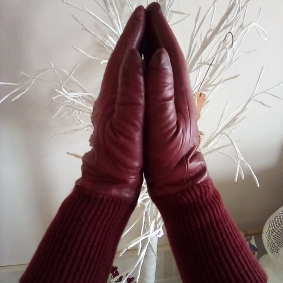 VTG Aldo Leather  Boots Burgundy Booties Sz 8  With Clutch Bag And Gloves - Picture 5 of 15